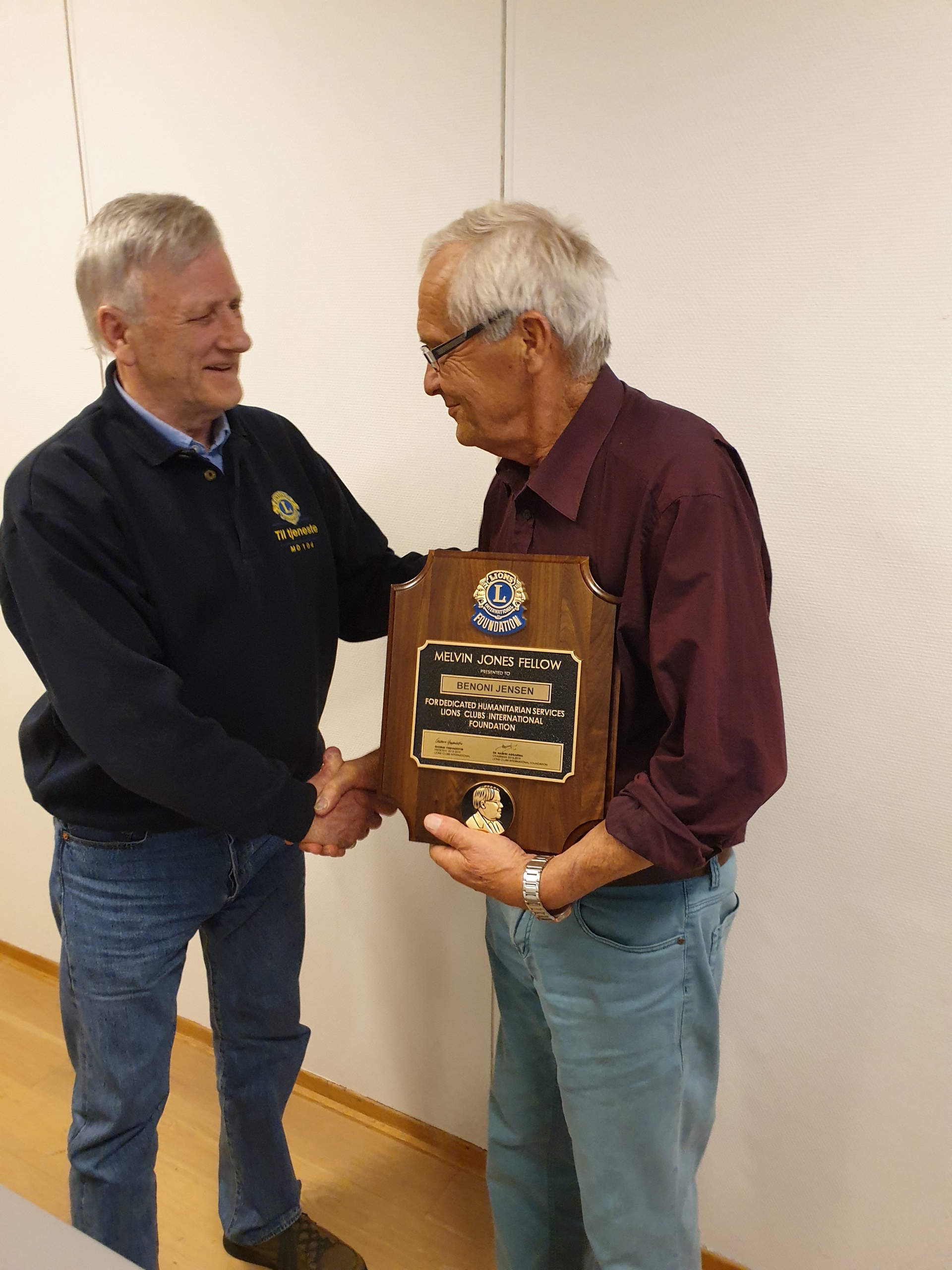 Melvin Jones Fellow til Benoni Jensen